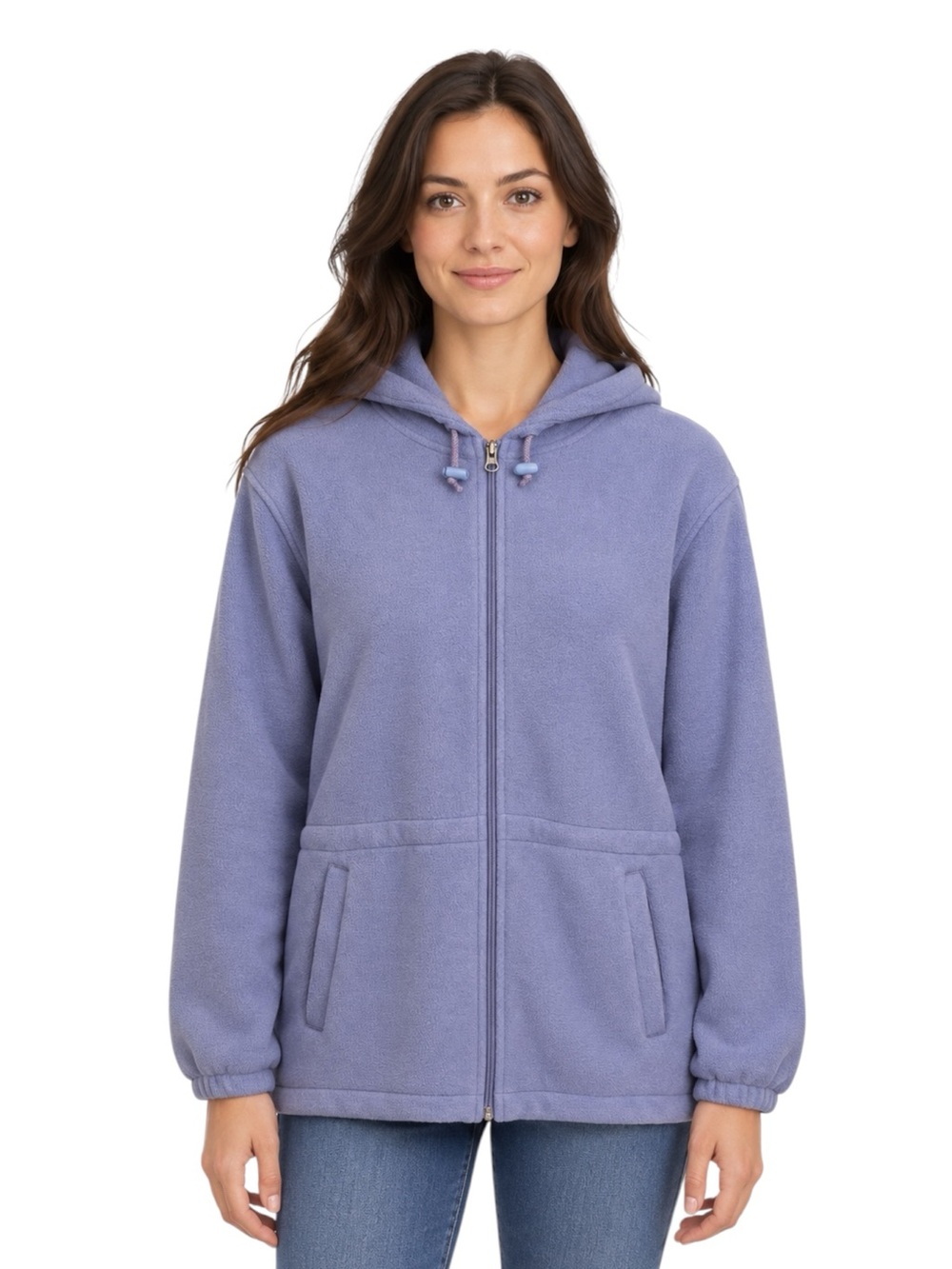 Uniti Casuals Purple Fleece Full Zip Hoodie Jacket Women’s Size Small